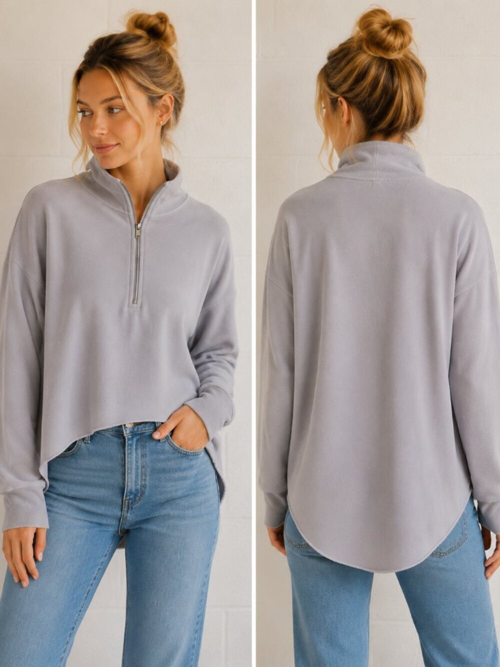 Aerie light purple quarter zip small